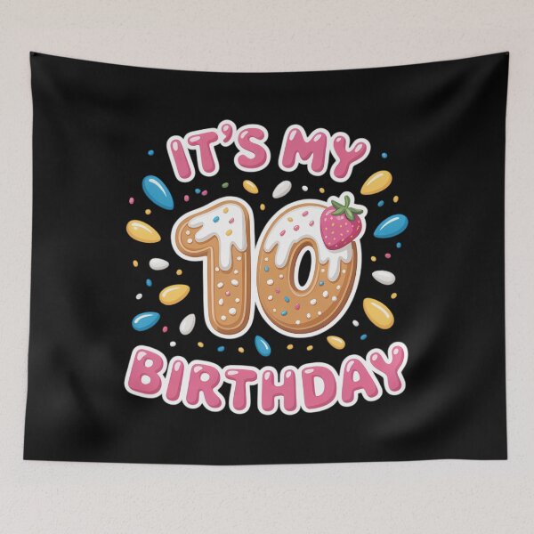 Item preview, It's My 10th Birthday Donut - 10 Years Old B-day Donut Girl designed and sold by SapfireStuArt.