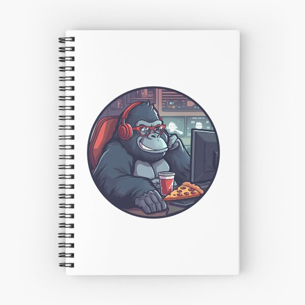Item preview, Gorilla late shift with pizza IT office home office designed and sold by MarrysLifestyle.