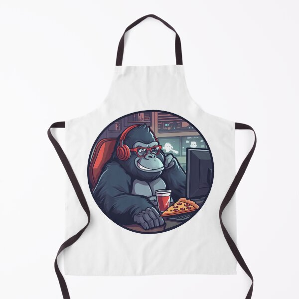 Item preview, Gorilla late shift with pizza IT office home office designed and sold by MarrysLifestyle.
