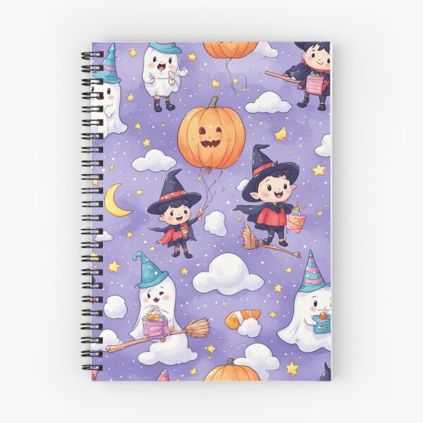 Item preview, Cute Halloween Ghosts and Witches Purple Seamless Pattern designed and sold by dcohea.