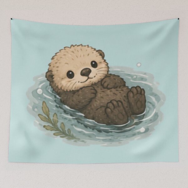Item preview, Cute Floating Sea Otter Pup designed and sold by MellowMunchkins.
