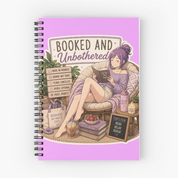Item preview, Booked And Unbothered – Anime Introvert Girl Reading Design designed and sold by DailyStruggleCo.
