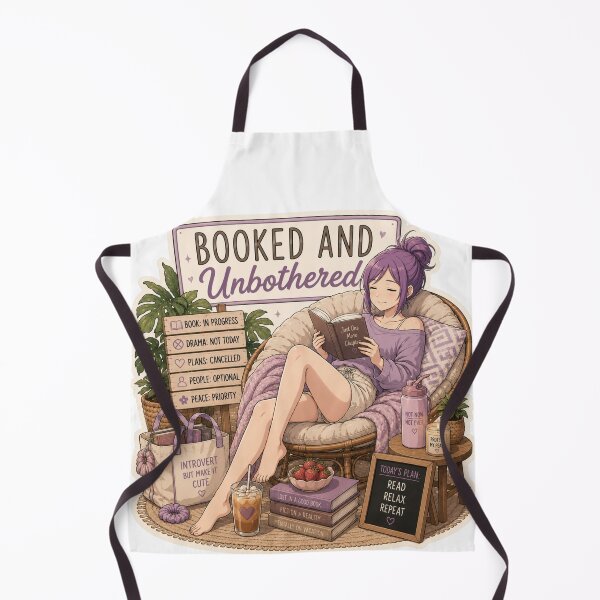 Item preview, Booked And Unbothered – Anime Introvert Girl Reading Design designed and sold by DailyStruggleCo.