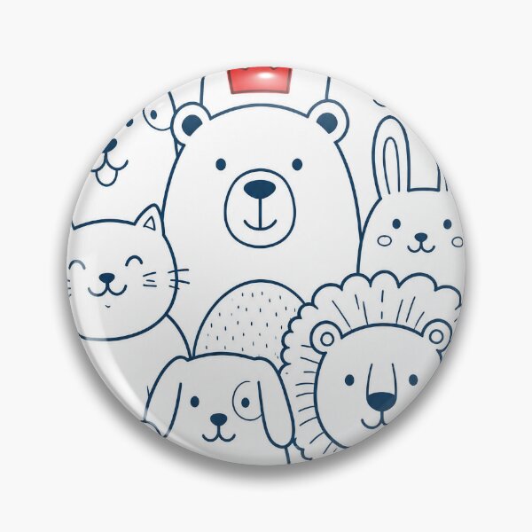 Item preview, Cute Animal Doodle Pattern designed and sold by VibePrints101.