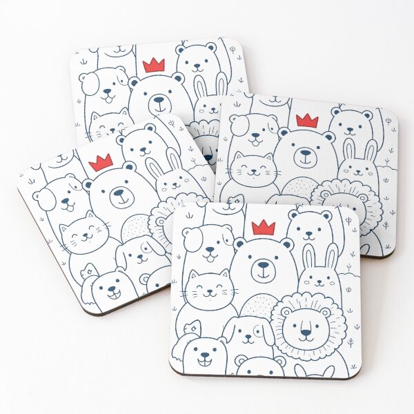 Item preview, Cute Animal Doodle Pattern designed and sold by VibePrints101.