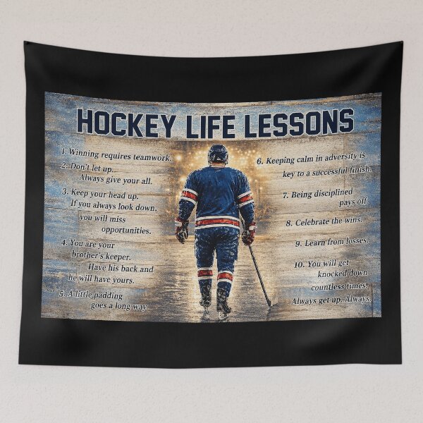 Item preview, Hockey Life Lessons For Boys , Hockey Life Lessons Poster Bedroom Living room Bathroom, Hockey Dad Gift designed and sold by PaulaSpringArt.