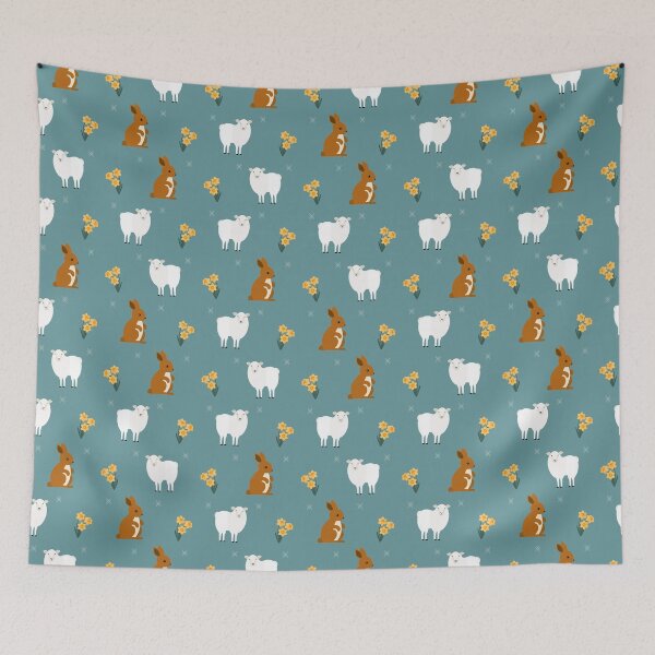 Item preview, Farm animals on blue designed and sold by reneesillus.