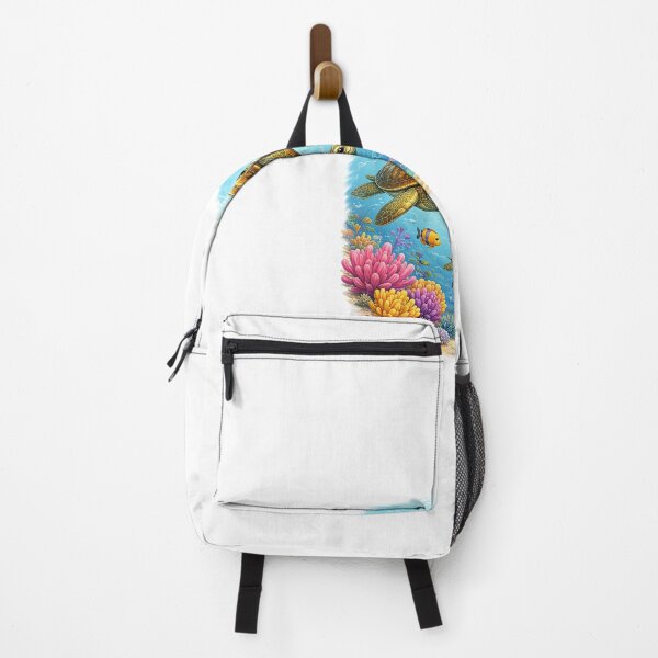 Item preview, Happy Sea Turtle Family Swimming Through a Colorful Coral Reef designed and sold by Artisan Finds Online.