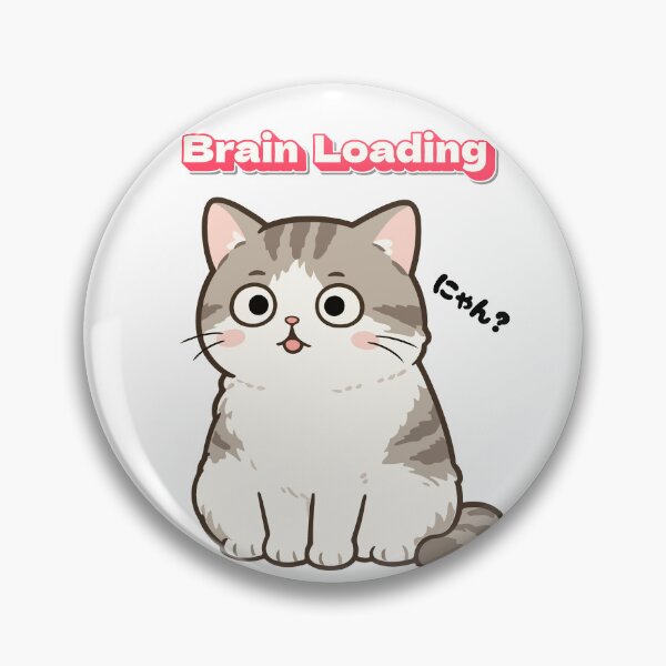 Item preview, Brain Loading Funny Cute Cat Meme designed and sold by Muri Neko.
