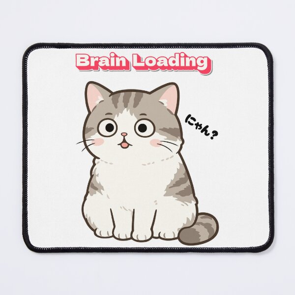 Item preview, Brain Loading Funny Cute Cat Meme designed and sold by Muri Neko.