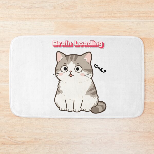 Item preview, Brain Loading Funny Cute Cat Meme designed and sold by Muri Neko.
