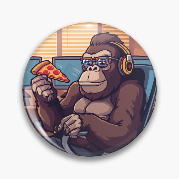 Item preview, Gamer Gorilla with Pizza IT Office Humor designed and sold by MarrysLifestyle.