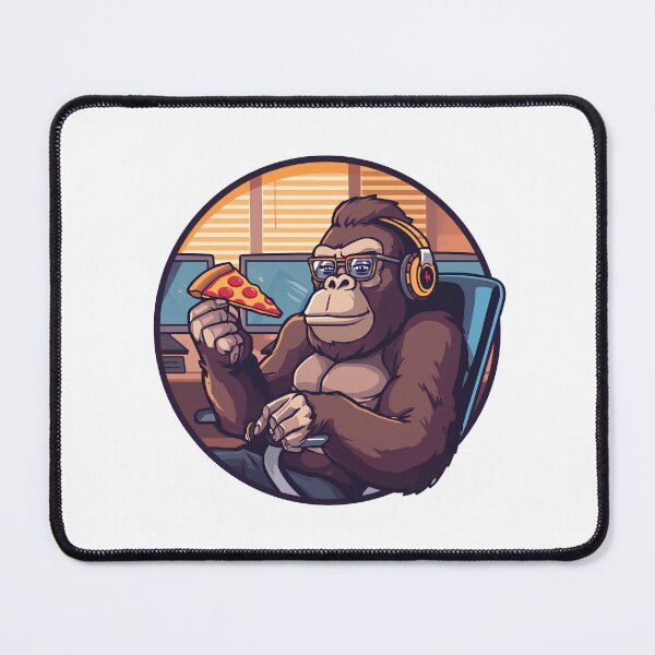 Item preview, Gamer Gorilla with Pizza IT Office Humor designed and sold by MarrysLifestyle.