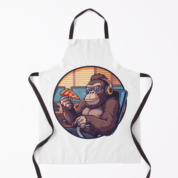 Item preview, Gamer Gorilla with Pizza IT Office Humor designed and sold by MarrysLifestyle.