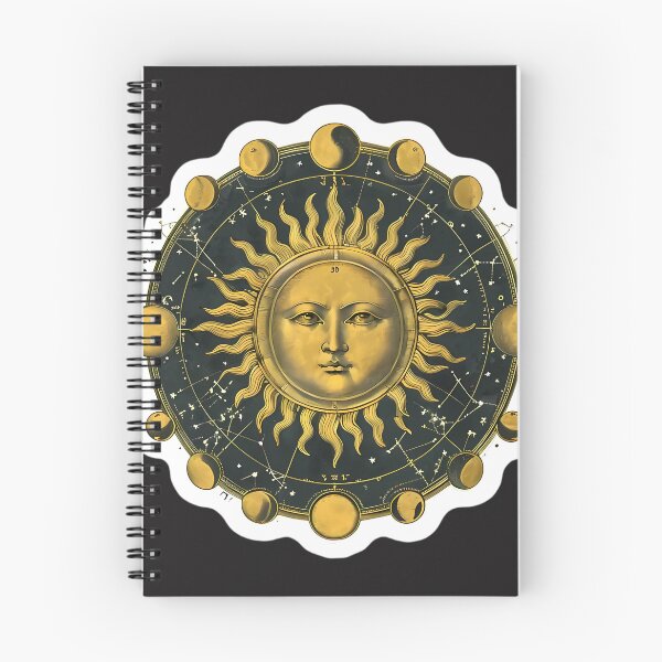 Item preview, 19th Century Vintage Celestial Sun and Moon Phases designed and sold by 77Clover.