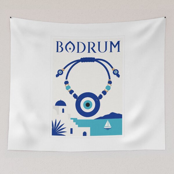 Item preview, Bodrum Evil Eye Travel Poster designed and sold by Beyond Destinations.