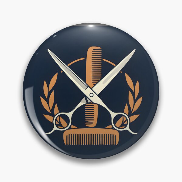 Item preview, Barber Shears and Wooden Comb Crest: Minimalist Vector Salon Art designed and sold by Creative-RE.