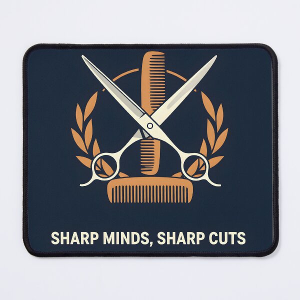 Item preview, Barber Shears and Wooden Comb Crest: Minimalist Vector Salon Art designed and sold by Creative-RE.