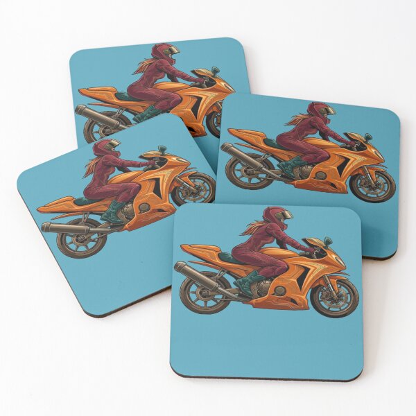 Item preview, Female Sportbike Rider | Orange Racing Motorcycle | Women Biker Graphic | Sport Bike | Motorcycle Lover designed and sold by Akseries.