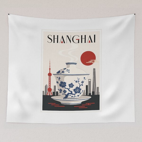 Item preview, Shanghai Gaiwan Tea Travel Poster designed and sold by Beyond Destinations.