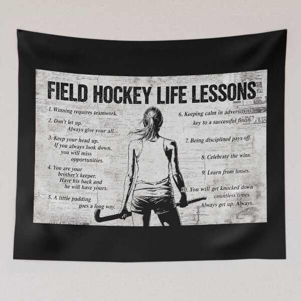 Item preview, Filed Hockey Life Lessons For Girls Birthday, Filed Hockey Life Lessons Poster For Girls Bedroom Bathroom designed and sold by SockaArt1.