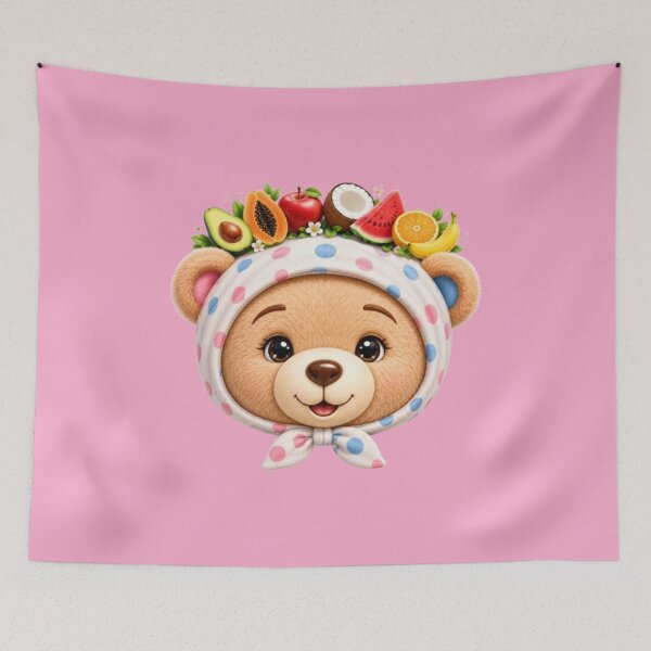 Item preview, Adorable Teddy Bear Surrounded by Fresh Fruits designed and sold by annenambiro.