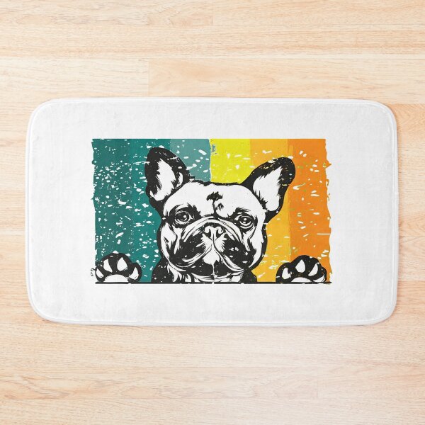 Item preview, Retro French Bulldog Peeking Over Stripes Graphic designed and sold by SoyLamderma.