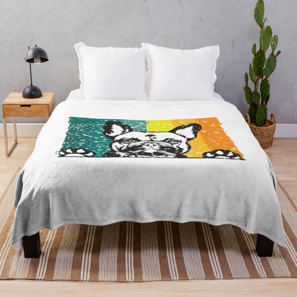 Item preview, Retro French Bulldog Peeking Over Stripes Graphic designed and sold by SoyLamderma.