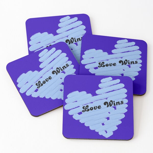 Item preview, Love Wins – Baby Blue Hand Painted Heart | Minimalist Typography designed and sold by VariusDesigns.