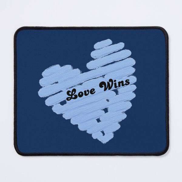 Item preview, Love Wins – Baby Blue Hand Painted Heart | Minimalist Typography designed and sold by VariusDesigns.