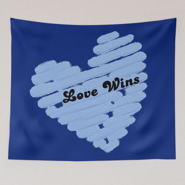 Item preview, Love Wins – Baby Blue Hand Painted Heart | Minimalist Typography designed and sold by VariusDesigns.