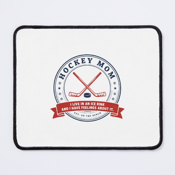 Item preview, Retro Hockey Mom Ice Rink Bench Badge designed and sold by Enea Kelo.