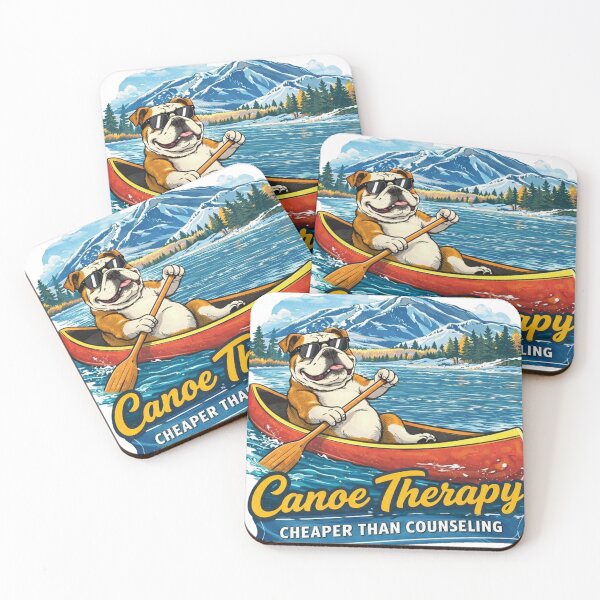 Item preview, Canoe Therapy Cheaper Than Counseling Bulldog Art designed and sold by francous03.