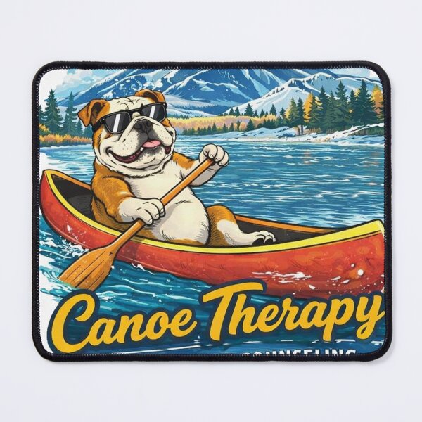 Item preview, Canoe Therapy Cheaper Than Counseling Bulldog Art designed and sold by francous03.