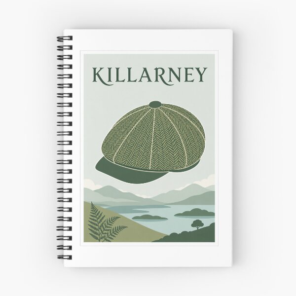 Item preview, Killarney Irish Tweed Cap Travel Poster designed and sold by Beyond Destinations.