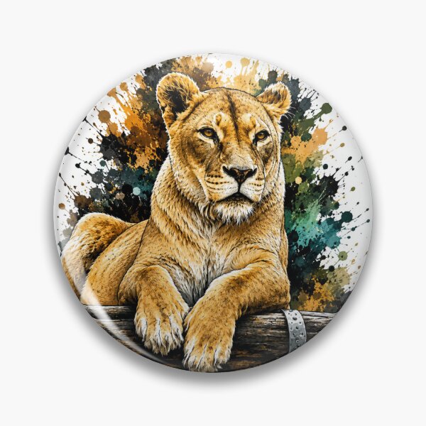 Item preview, Majesty of the Wilderness – Lioness in a powerful splash art style designed and sold by Peter Kaul.