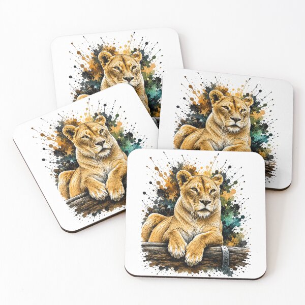 Item preview, Majesty of the Wilderness – Lioness in a powerful splash art style designed and sold by Peter Kaul.