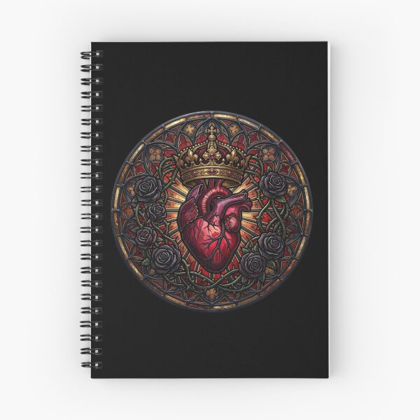 Item preview, Crowned Heart with Roses — Gothic Circular Rose Window designed and sold by David Mateo ArtWorks.
