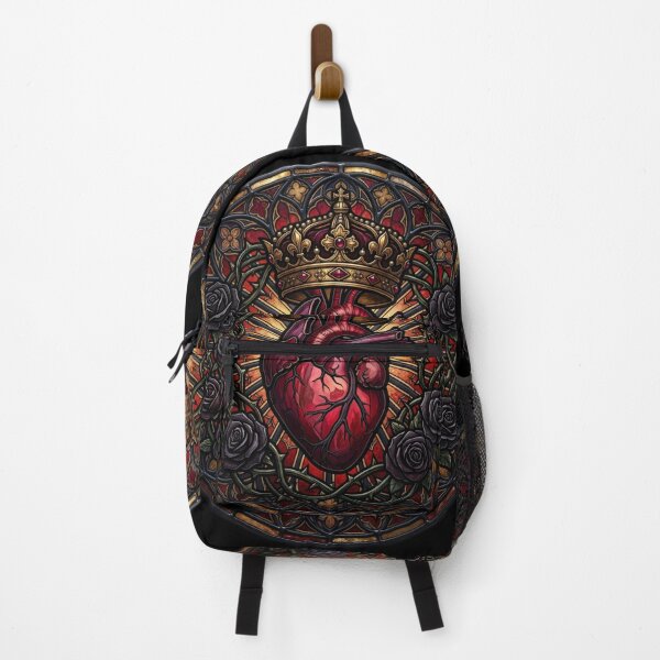 Item preview, Crowned Heart with Roses — Gothic Circular Rose Window designed and sold by David Mateo ArtWorks.