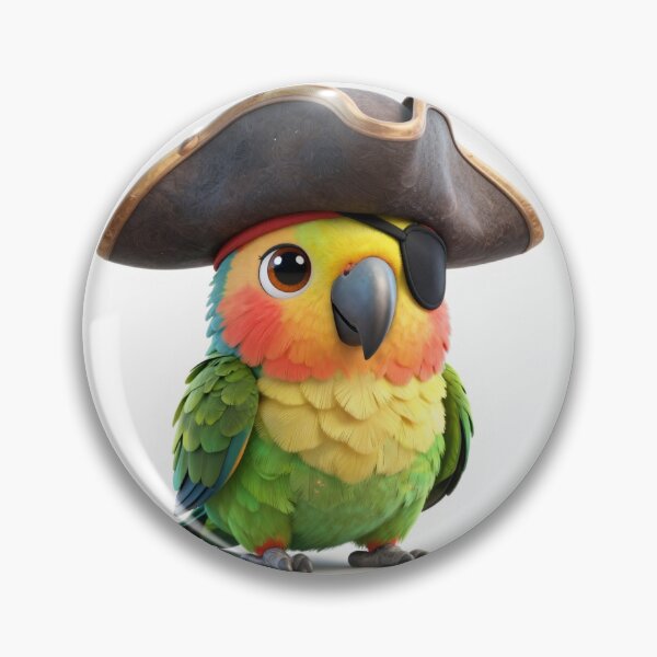 Item preview, Cute Realistic Pirate Parrot with Hat and Eye Patch - Adorable Fantasy Bird Art designed and sold by MrArtist Shop.