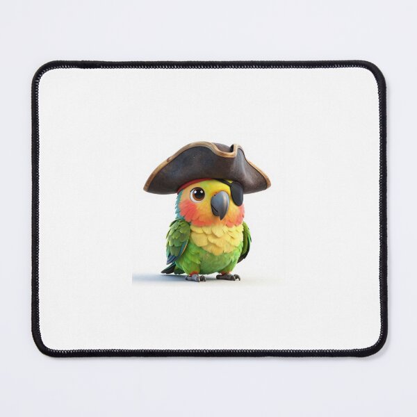 Item preview, Cute Realistic Pirate Parrot with Hat and Eye Patch - Adorable Fantasy Bird Art designed and sold by MrArtist Shop.