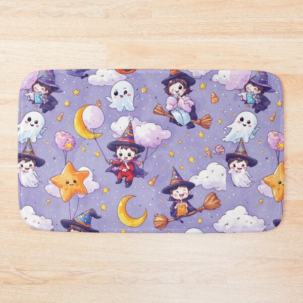 Item preview, Whimsical Pastel Witches and Moon Magic Purple Seamless Pattern designed and sold by dcohea.