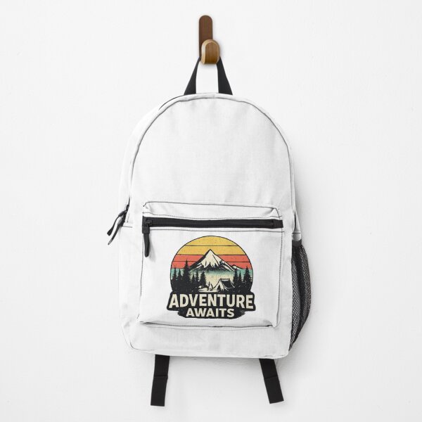Item preview, Adventure Awaits Retro Mountain Camping Outdoor Design designed and sold by JamalHashim.