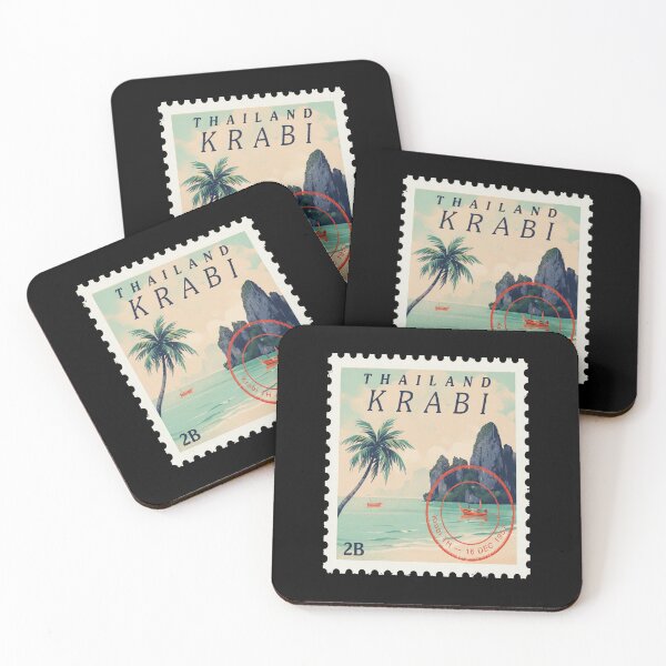 Item preview, Krabi Thailand Coastal Postage Stamp Travel Sticker designed and sold by stickercuffs.
