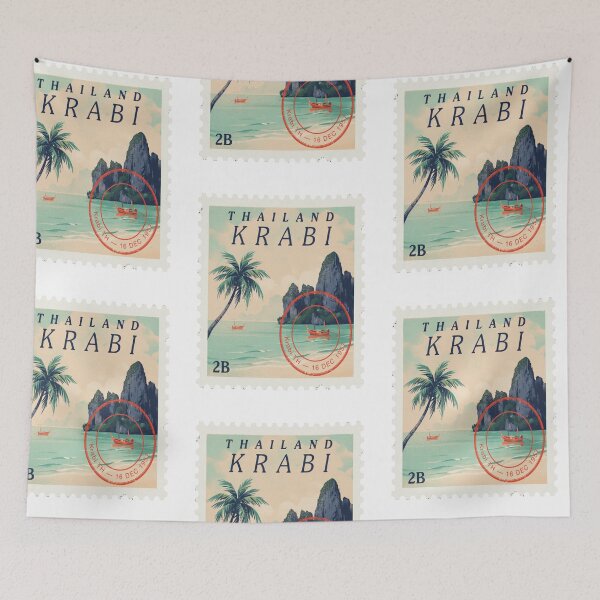 Item preview, Krabi Thailand Coastal Postage Stamp Travel Sticker designed and sold by stickercuffs.