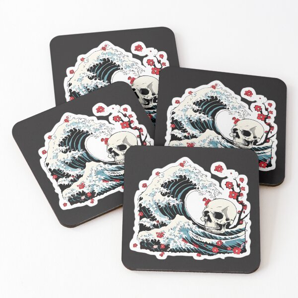 Item preview, Gothic Skull with Japanese Ukiyo-e Ocean Wave designed and sold by 77Clover.
