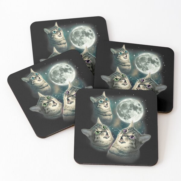 Item preview, Three Cat Moon Funny Kitten Moon Parody Cat Lover Meme  designed and sold by SenoritaVixyArt.
