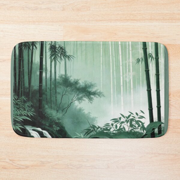 Item preview, Serene Misty Bamboo Forest Waterfall Zen Nature designed and sold by Nexus Space.