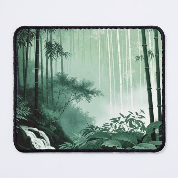 Item preview, Serene Misty Bamboo Forest Waterfall Zen Nature designed and sold by Nexus Space.
