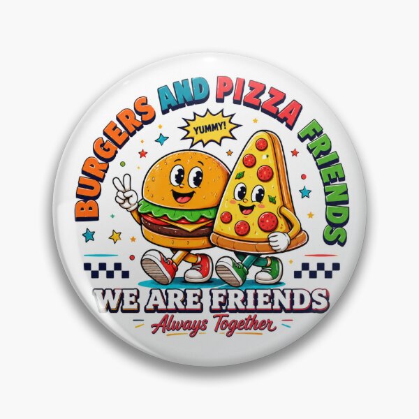 Item preview, Burgers and Pizza Friends | Cute Fast Food Best Friends | Funny Food Lovers Graphic | Always Together Cartoon Design designed and sold by StyloStudio.